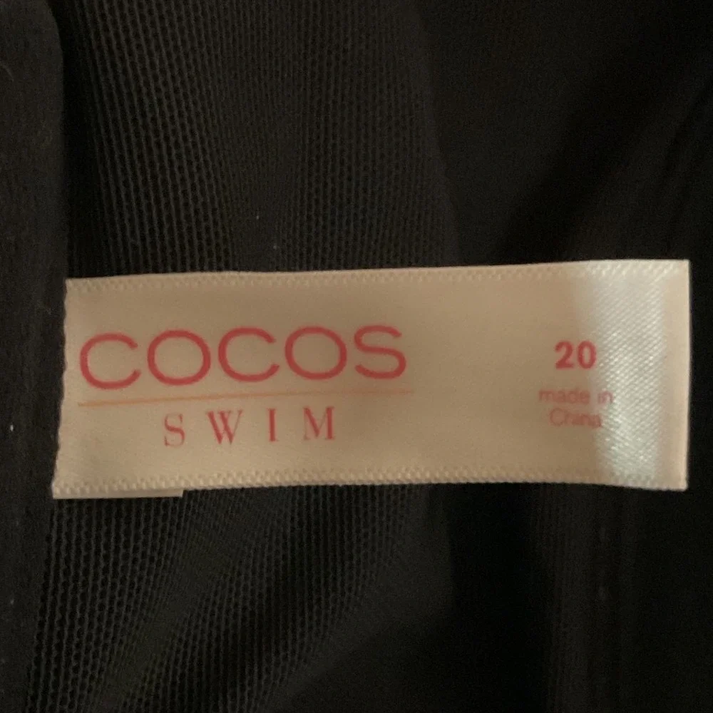 Cocos Swim Halter Padded Sweetheart Neckline Flowy Tankini Swim Top Navy Size 20
